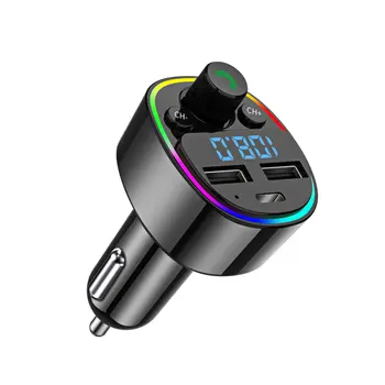 FM-Передатчик Автомобильный Bluetooth 5,0 Беспроводной Адаптер Громкой Связи Двойной USB Автомобильное Зарядное Устройство Светодиодная подсветка MP3 Музыкальный Плеер Автомобильные Аксессуары