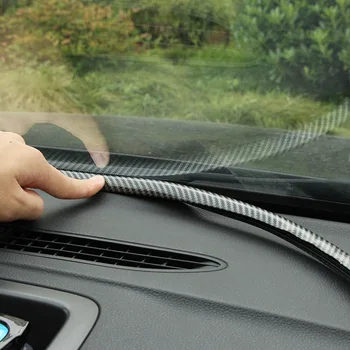 Уплотнительная прокладка для заполнения зазоров на приборной панели автомобиля из углеродного волокна длиной 1,6 м Резиновая Уплотнительная прокладка Многофункциональная Резиновая прокладка Автомобильные Аксессуары