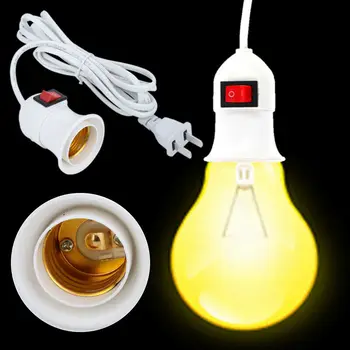 E27 2,3 М Кабельный шнур, вставляемый в подвесной светильник, держатель лампочки с выключателем, американский штекерный держатель света, адаптер-преобразователь