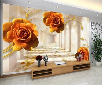 beibehang Обои на заказ красивые 3d фотообои rose papel de parede гостиная спальня ТВ фон обои 3d фреска