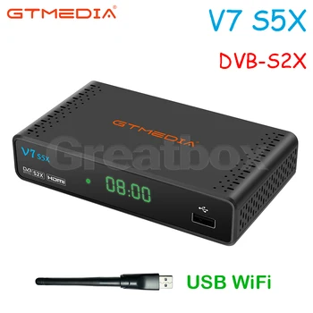 V7 S5X GTmedia V7S5X Поддержка DVB-S/S2/S2X H.265 AVS + Автоматический рулон Полный PowerVu Unicable USB Wifi Youporn Телеприставка