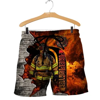 Мужские шорты CLOOCL, значок пожарного, пляжные шорты с 3D-графикой, мужские Женские Летние повседневные шорты в уличном стиле харадзюку