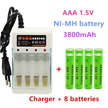 100%novo3800mah aaa bateria alcalina   recarregável para controle remoto brinquedo batery fumaça alarme com carregador