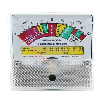 Вольтметр 6 В/12 В/16 В Индикатор емкости Измеритель напряжения для большинства автомобилей Универсальный тестер проверки