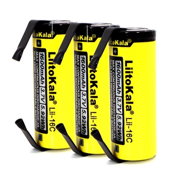 1ШТ LiitoKala Lii-16C 18500 1600mAh 3,7 V аккумуляторная батарея Recarregavel литий-ионный аккумулятор для светодиодного фонарика + DIY Никель