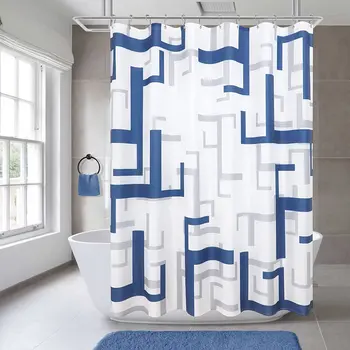 Занавеска для душа с геометрическим принтом, 3D-экран для ванны, водонепроницаемая ткань, декор для ванной комнаты 200x180 см, занавески для душа с крючком